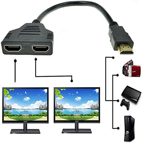 HDMI Splitter 1 in 2 Out with AC Adapter for PC, Laptop, DVD