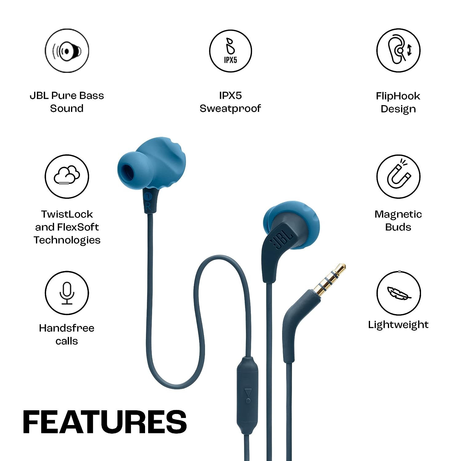 JBL Endurance Run 2, Sports in Ear Wired Earphones with Mic – Mercy  Electronics